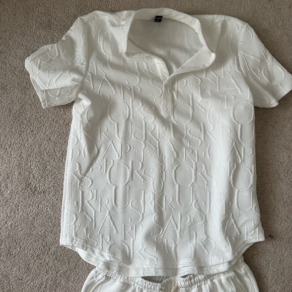 New Mens White Co Ord Set Summer - Picture 2 of 3
